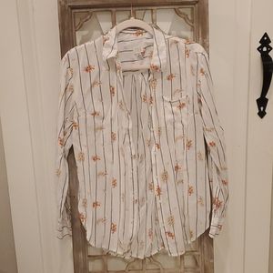 Floral and striped blouse